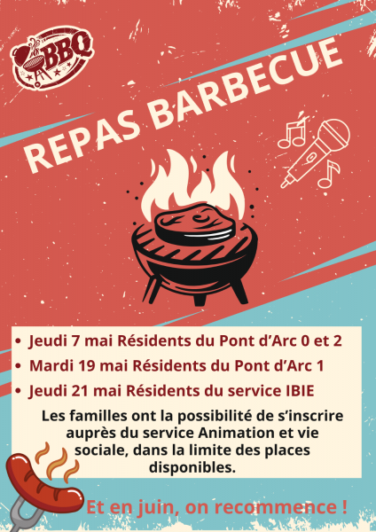 Repas barbecue - Printemps 2026