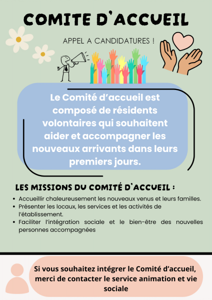 Appel à candidatures -> Comité d'Accueil